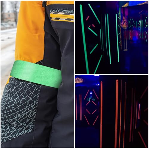 Image of PATIKIL Neon Gaffer Cloth Tape, 0.4 Inch x 32.8 Feet Colored Cotton Glow Tape Markers Fluorescent Blacklight Glow in The Dark Reflect Tape Stickers for Party Decorations, Pink