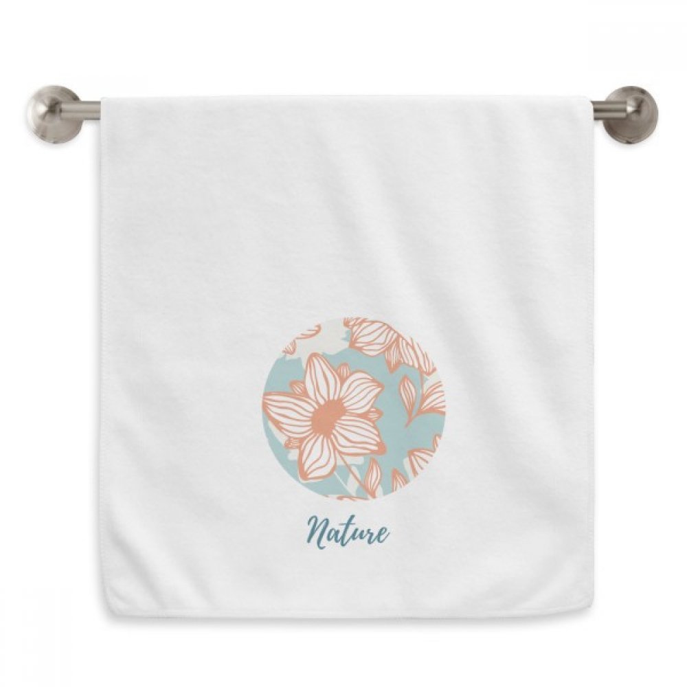 Serviette blanche orange bleu fleur plante peinture 13x29 pouces anti-irritation visage doux