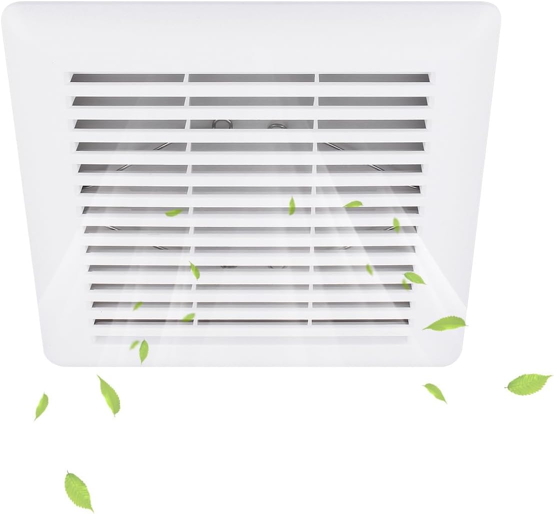 WKZO S97017068 C350GN Bathroom Ceiling Fan Grille with Springs for Br-oan Nu-tone Wall-Mount Exhaust Fan or Bathroom Vent Fan 690 693 VC305C3N 695 and 696N Vent Fan - Plastic Grille Cover, 2 Packs