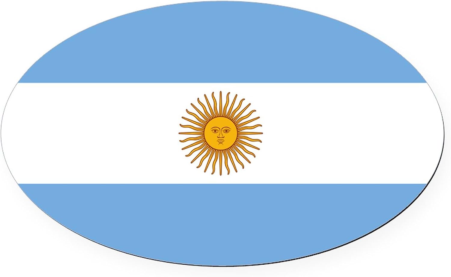 CafePress Argentina Oval Car Magnet, Euro Oval Bumper Magnet