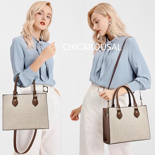 Image of CHICAROUSAL Crossbody Purses and Handbags for Women PU Leather Tote Top Handle Satchel Shoulder Bags (CB Brown)