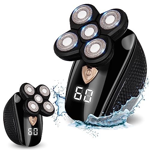 Head Shavers for Bald Men, Electric Shavers for Bald Head Cordless, Bald Head Shavers for Men, Men's Electric Shaver, Rechargeable Rotary Shaver for Men, Waterproof Rotary Shaver Grooming Kit