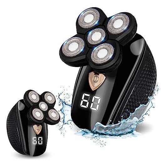 Head Shavers for Bald Men, Electric Shavers for Bald Head Cordless, Bald Head Shavers for Men, Men's Electric Shaver, Rechargeable Rotary Shaver for Men, Waterproof Rotary Shaver Grooming Kit