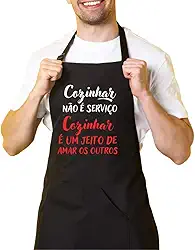 Avental Cozinha Churrasqueiro Preto Cozinhar Não É Serviço