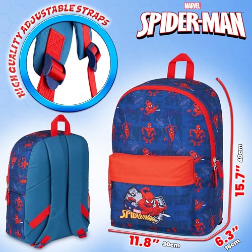 Marvel Avengers Backpack for Kids Teens Bookbag with Double Straps Daypack Backpacks for School Travel Sports Gifts for Boys (Blue/Red)2