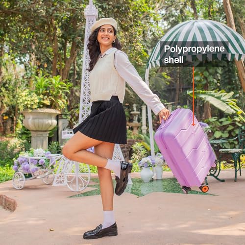 Image of Nasher Miles Paris Hard-Sided Polypropylene Luggage Set of 3 | 55cm, 65cm & 75cm | 8 Wheels Double Spinner Small, Medium & Large Trolley Bag for Travel | Suitcase (Multicolor)