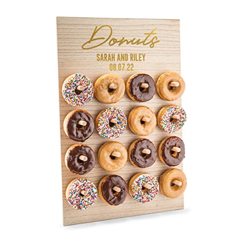 WEDDINGSTAR Custom Personalized Wooden Donut Wall Display - Donuts