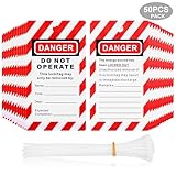 TKCHAX Lockout Tagout Tags 50 Pcs/Pack,Danger Do Not Operate Equipment Labels with 50 Zip Ties,OSHA Compliant Loto for Lock Out Tags Out,Equipment Repair