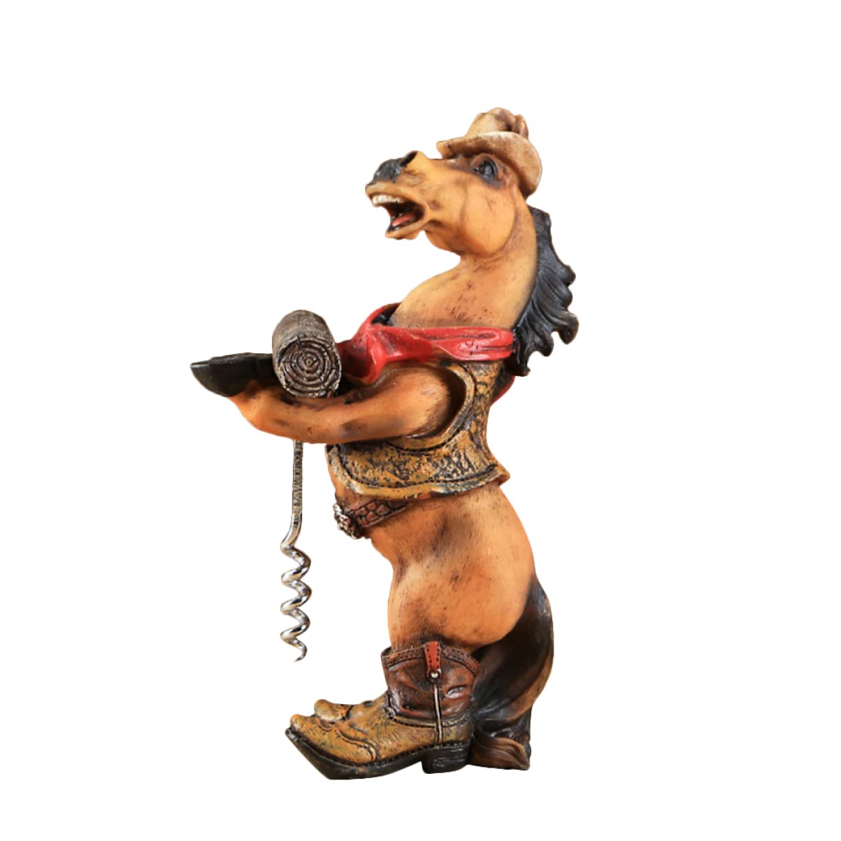 Tire-bouchon cheval western en métal robuste, ouvre-bouteille décoratif de 19,8 cm pour le bar