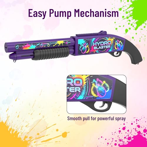 Image of Mirana Hydro Blaster - Electronic Water Toy Gun for Kids - Powerful Spray, Easy Refill & Rechargeable Battery - 2 Trigger Modes - For Pool, Beach & Outdoor Parties - For Boys & Girls 4+ Years (Purple)