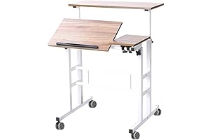 soges 31.5-inch Rolling Adjustable Standing Desk Converter