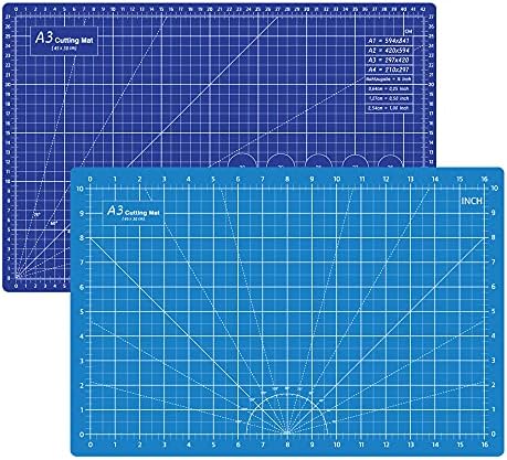Headley Tools 12 x 18 Inch Self Healing Cutting Mat, A3 Cutting Mat Double Sided 5-Ply Gridded Cutting Board for Craft, Fabric, Quilting, Sewing, Scrapbooking Project, Black