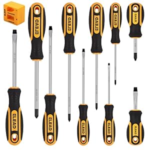 11-piece Screwdriver Set 5 Phillips and 5 Slotted Tips magnetic screwdriver set screw driver work on small screws as well as large. Magnetizer Demagnetizer for Screwdriver Tips Bits and Small Tools