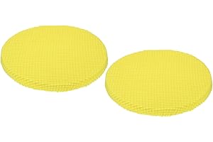 Round Stool Cushion Covers for Chairs - Lemon Yellow