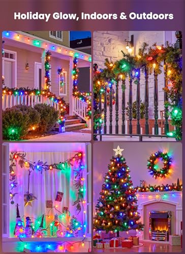 Minetom C9 LED Christmas Lights Outdoor, 81 Feet 100 LED String Light with Timer & 8 Lighting Mode, Waterproof Commercial Grade Christmas Tree Lights for Outside Indoor Roofline Patio, Multicolor - Image 8