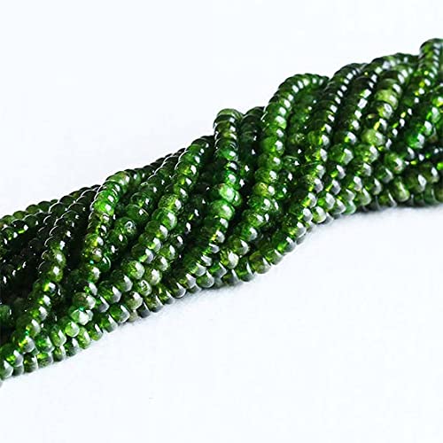Chrome diopside naturel perles rondelles vertes sombres de 2x4.5mm pour la création de bijoux