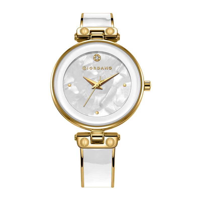 Image of Giordano Designer Analog Watch for Women - Glossy Round Dial & Bracelet Style Stainless Steel Strap