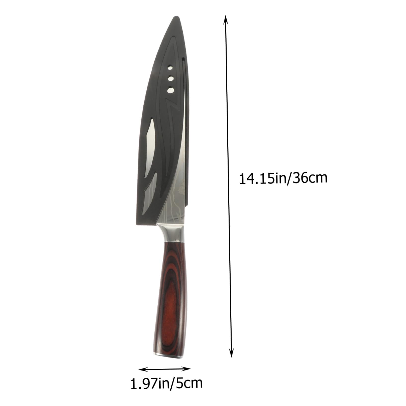 BRIGHTFUFU Japanese with Wood Handle Multipurpose Cutter for Meat and Vegetables Kitchen Tool with High Hardness and Resistant