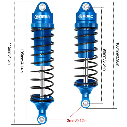 Ogrc Oil Shock Absorber Rc Shock Absorber Damper Set For Traxxas Slash 2Wd, Hoss, Rustler 4X4 Vxl,Slash 4X4, Bandit, Ford, Nitro, Stampede 1/10 Upgrades Parts Replace Of 5862 (Blue) #TOP5
