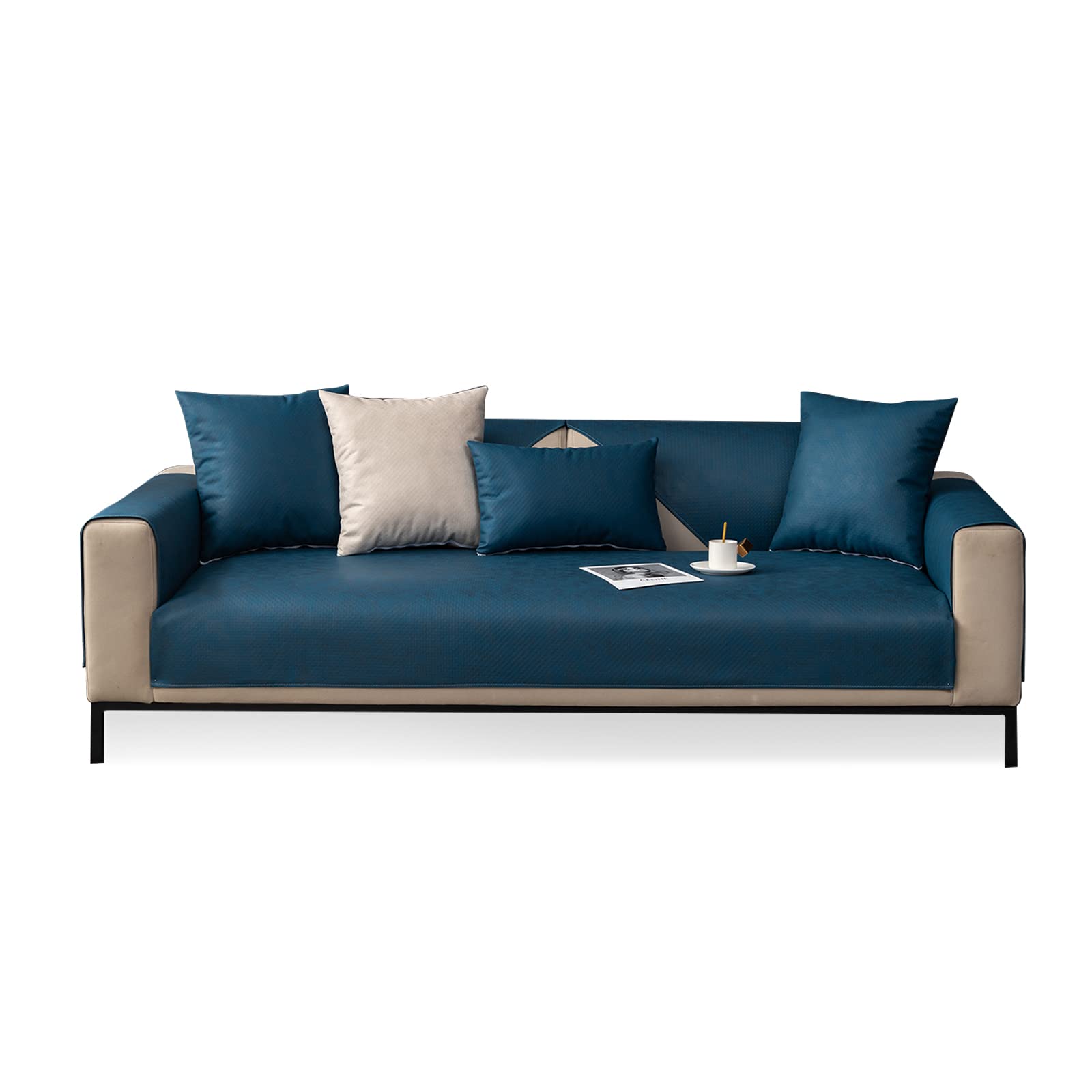 VanderHOME Comfortable and Hardwearing Sofa Covers Waterproof Sofa Covers Scratch and Stain Resistant Flexible Furniture Soft Protective Covers Pet Friendly 90 * 70cm Blue-backrest cover (1 PC)