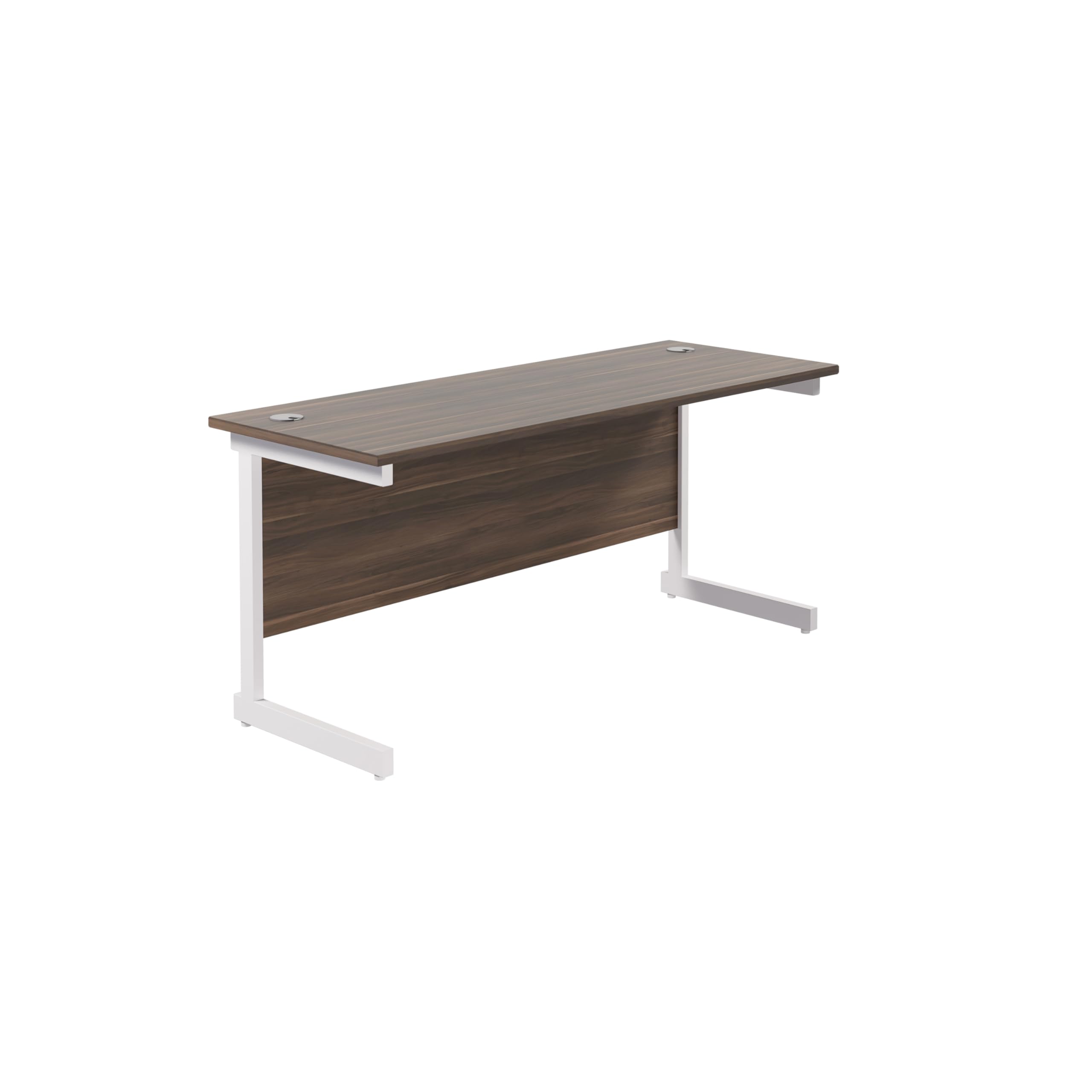 Office Hippo Heavy Duty Rectangular Cantilever Desk - Home Office Table + Integrated Cable Ports, PC Desk - 5 Yr Warranty - Silver Frame/Oak Top, 120cm x 80cm — view 68