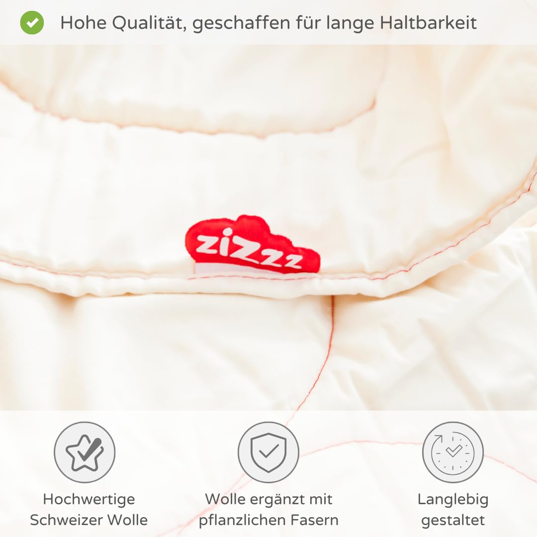 Schafwolldecke - Bettdecke aus Bio Baumwolle - 4 Jahreszeiten - Verschiedene Größen - Atmungsaktiv & weich - Woll Bettdecke mit Swisswool Füllung (290g/m2) - Hochwertiges Ganzjahr Duvet