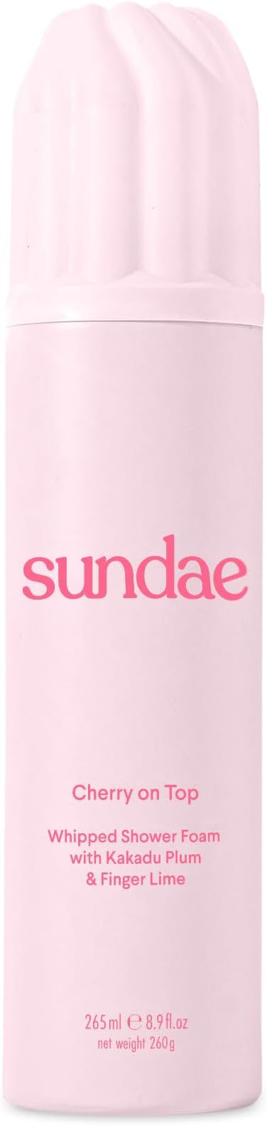 sundae Whipped Shower Foam Cherry on Top Foaming Body Wash 8.9 fl oz, 265ml with Kakadu Plum & Finger Lime
