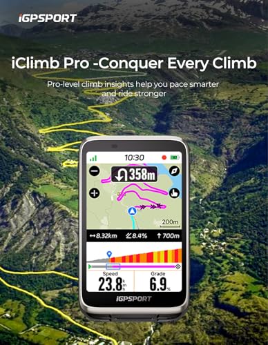 Image of iGPSPORT BiNavi Bike Computer, 3.5'' Touch Screen Map Navigation Music Control Climb Tips, Wireless GPS Cycling Computer