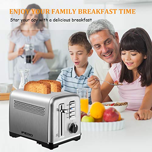 Toaster 2 Slice Stainless Steel Toasters with Removable Crumb Tray Toaster 2 Slice Best Rated Prime Two Slice Toaster with Quick Check/Reheat/Cancel/Bagel/Defrost Function + 7 Browning Setting