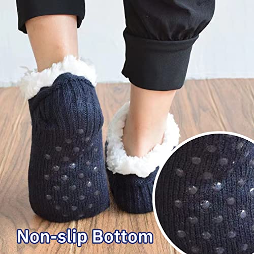 Triplewood Women's Winter Slipper Socks Grip Socks Fuzzy Fleece Lined Non-slip Warm Socks3