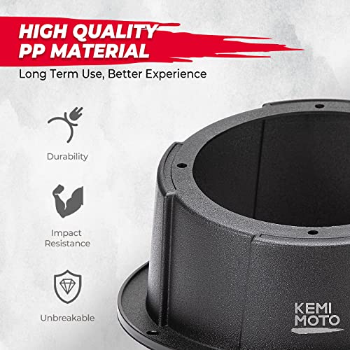 KEMIMOTO 6.5 Inch Angled Speaker Enclosures Pod, 1PCS Universal Speaker Pod for 6.5" Box Compatible with UTV RV Car Boat Trailer Trunk for 9.56 Inch Surface Mount (Black) by KEMIMOTO - Image 3
