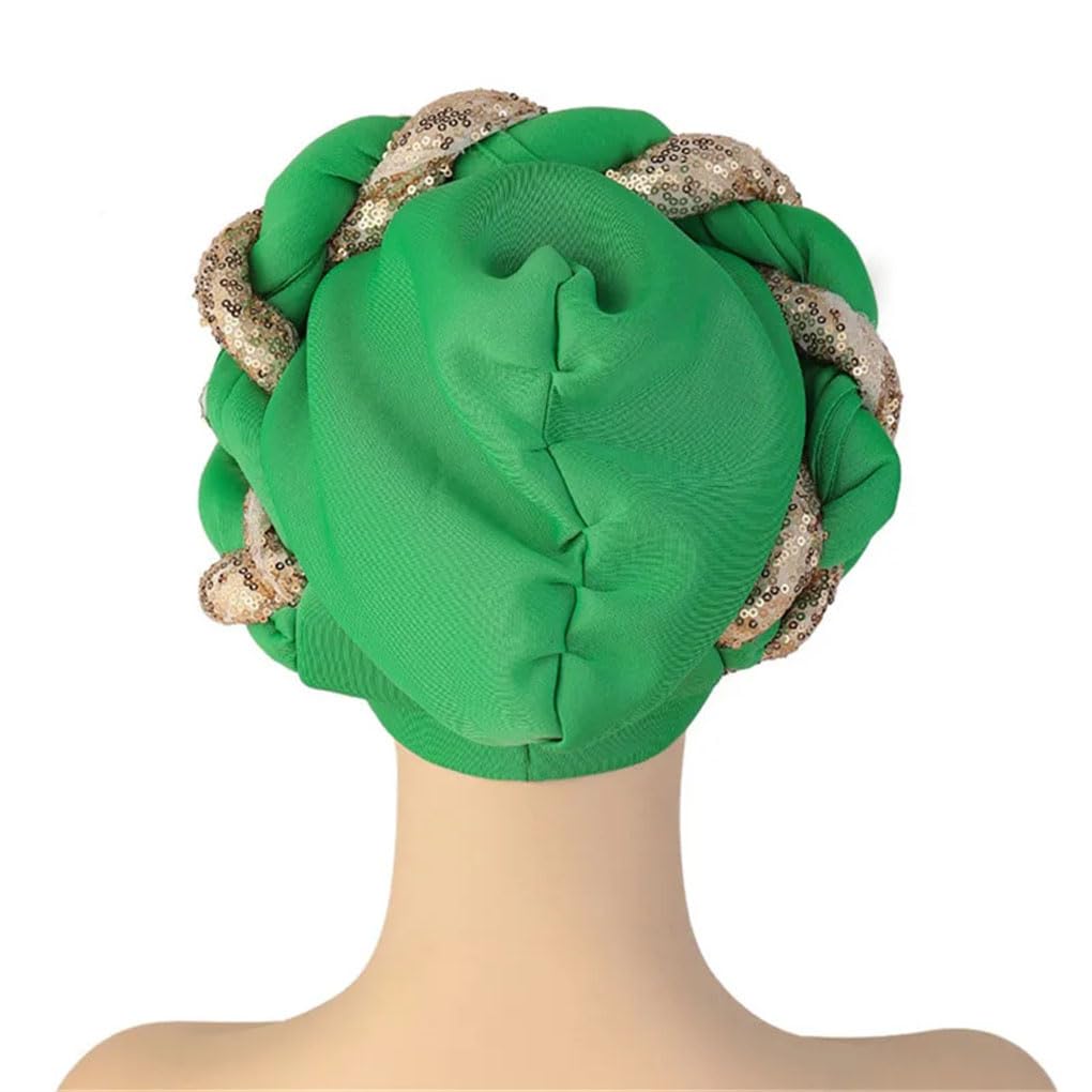 African Auto Geles Headtie bereits hergestellte Headties Shinning Pailletten Turban Cap für Frauen weibliche Kopfwickel