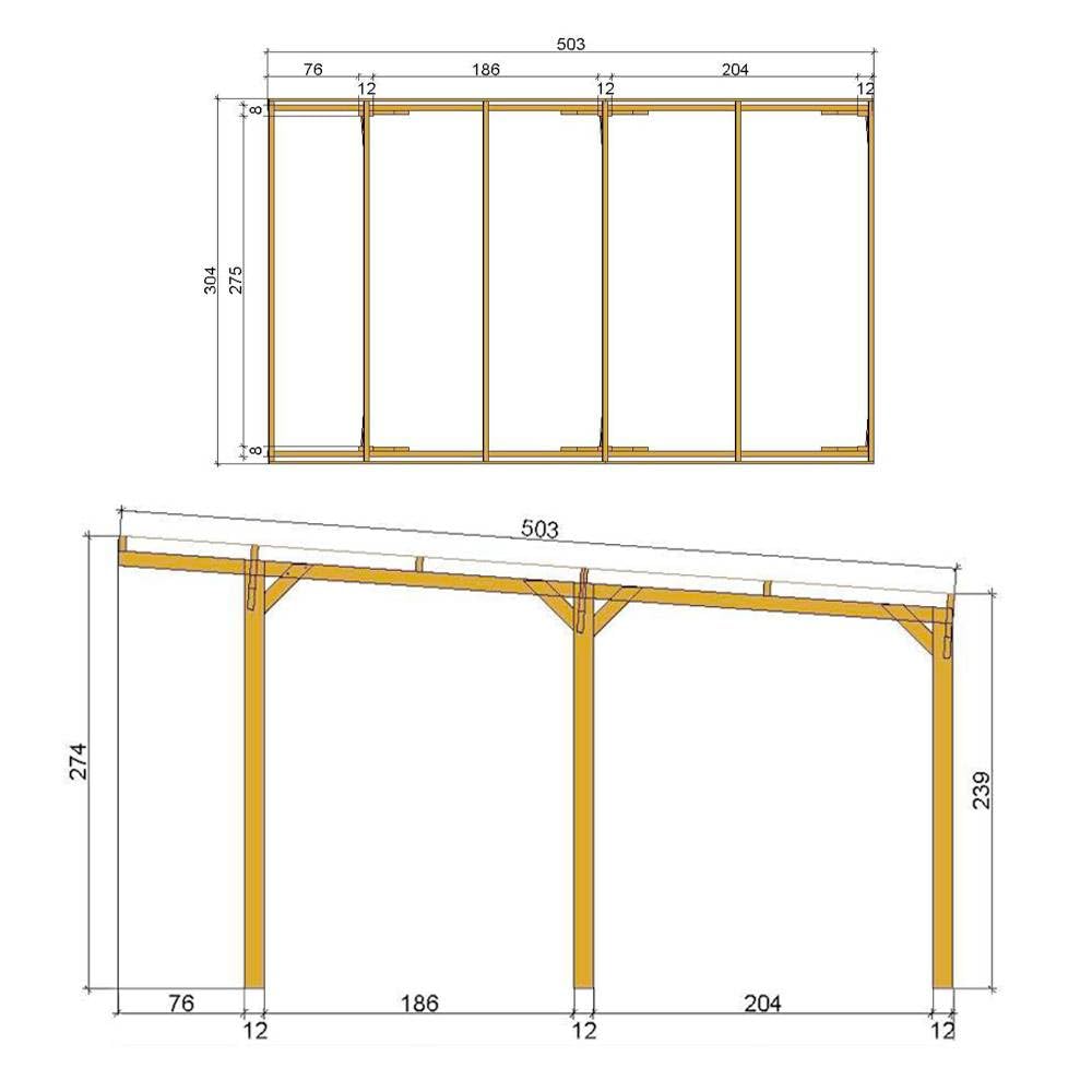Pergola da Giardino 3x5 m in Legno massello trattata in Autoclave Resistente Agenti atmosferici Made in Italy