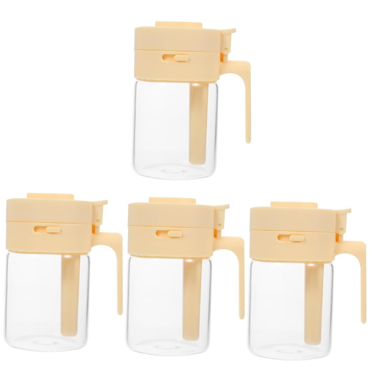 MAGICLULU 4 Pièces assaisonnement salière plumeau distributeur sel et poivre pot récipient à épices récipient de cuisine verre coffret poivrières domestiques distributeur de poivre pp Beige