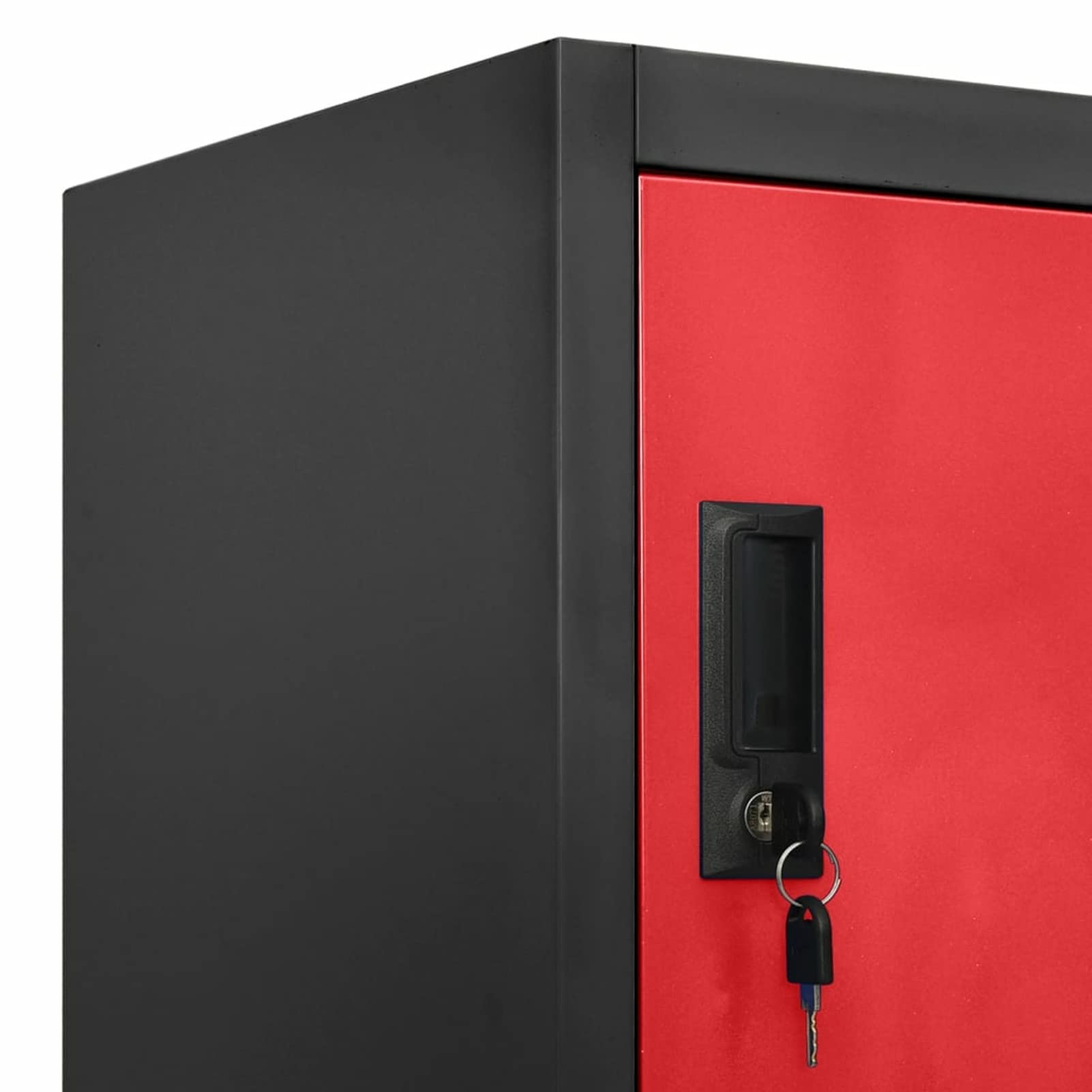 Armadietti Spogliatoio Metallici, Armadietto per Ufficio con 12 Scomparti e Serratura, Armadi Archivio in Acciaio, per Ufficio, Scuole e Palestra, Antracite e Rosso 90x45x180 cm