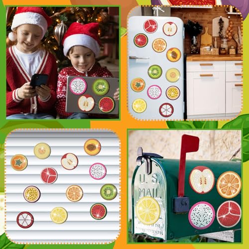 Imanes de pintura de diamantes de frutas Zonon para nevera kit de 12 piezas para manualidades 6