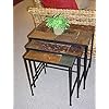Amazon.com: 4D Concepts 3-Piece Nesting Tables with Slate Tops, Metal ...