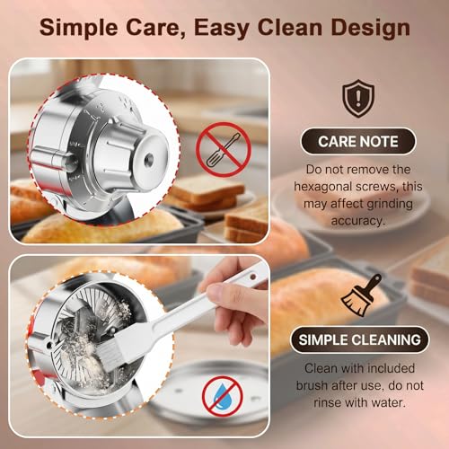 Image of FOCOLLK Grain Mill Attachment for KitchenAid, 9 Levels Flour Mill Grinder
