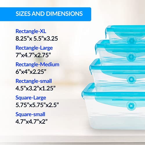 Image of Stretch and Fresh Leak-Proof Food Container Set Stackable, BPA-Free Silicone w /Airtight Lids for Solids, Soups and Sauces, Freezer-Safe Great for Meal Preparation