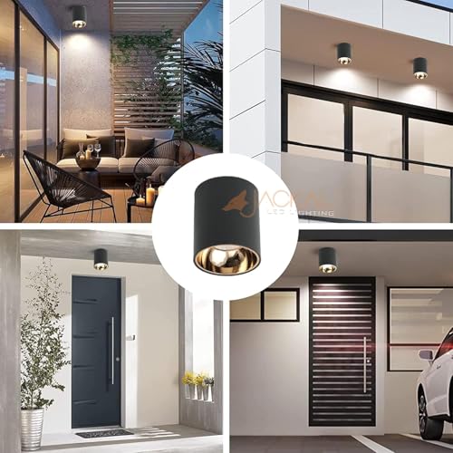 Image of JACKAL 20W LED Warm White Round Surface Ceiling Light | Cylindrical COB Downlight with Aluminium Body | Indoor Spot Light in Rose Gold Finish