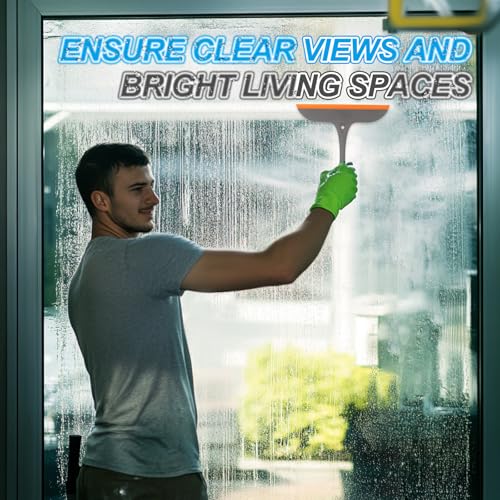 Image of PATIKIL 10 Inch Shower Squeegee for Glass Doors, 2PCS All-Purpose Shower Squeegee for Tile Shower Walls Window Car Windshield, Light Grey
