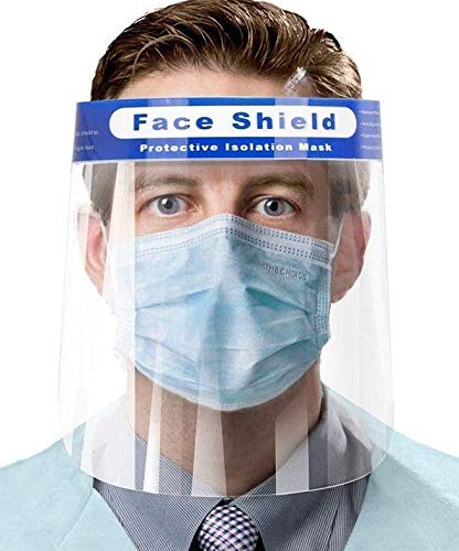 CLASSIK Face Shield (4 Pack) Safety Face Shield, All-Round Protection Headband with Clear Anti-Fog Lens, Lightweight Transparent Shield with Stretchy Elastic Band (4)