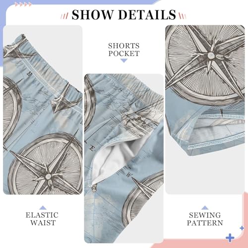 ALAZA Anchor Compass Lighthouse Blue Pajama Lounge Pants Long Sleep Pajama Bottoms with Pockets4