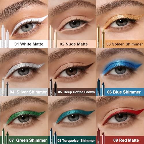 Image of Nude Matte Gel Eyeliner Pencil, Waterproof Smudge-proof Long Lasting Plum Eye Liner, High-Pigmented Smooth Creamy Formula for Mature Women, Eyes Makeup Pen with Sharpener