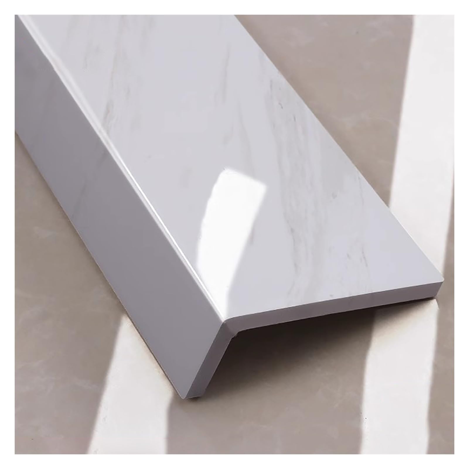 Placa de repuesto para alféizar de ventana cortable, textura gris, 150 x 12 cm, protectores LED para renovación y protección del hogar