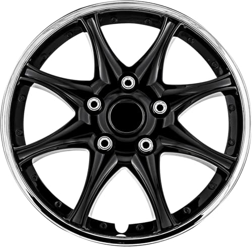 Image of LYDS Black Universal 16 inch Premium ABS Hubcap Wheel Cover Replacement Set of 4 - MWC-16C-B-AM