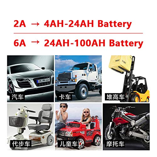 Carica Batteria Per Auto,Caricatore Batteria Auto Caricabatterie for auto moto 6V 12V completamente automatico for batterie 2A 6A Strumento di ricarica for 6 V 12 Volt