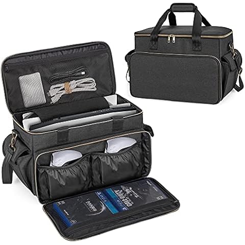 Trunab Gaming Console Carrying Bag Compatible with PS5/PS4/Xbox One, Travel Carry Case with Large Rooms for Controllers, Cables, Portable Hard Disks and Other Accessories, Patented Design Cover
