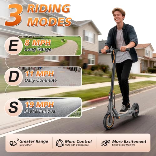 Image of VOLPAM Electric Scooter, 350W /500W /800W /1000W /250W Powerful Motor & 19 /22 / 9 MPH Top Speed, 16-28-10 Miles Long Range, Folding E Scooter Choice