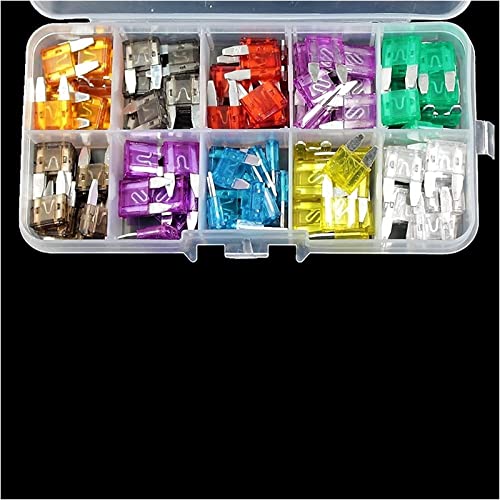 Kit de 50 mini fusibles de voiture lame assortis 2A à 35A avec boîtier